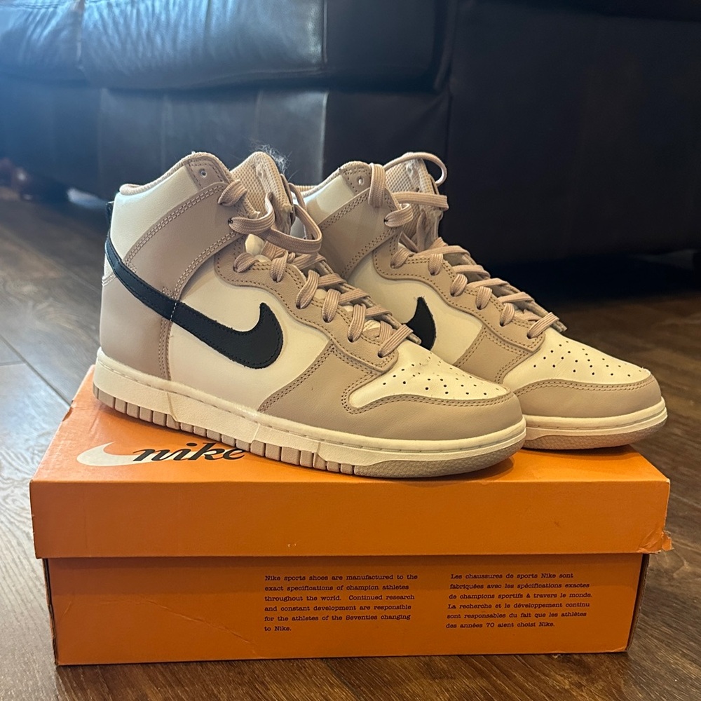 Nike Men's High-Top Sneakers - Tan and Black